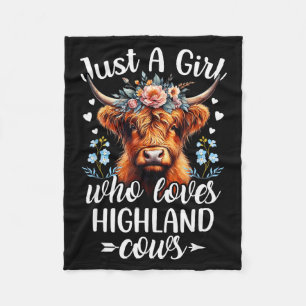 Gewoon Een Meisje Dat Van Highland Koeien Schotse Fleece Deken