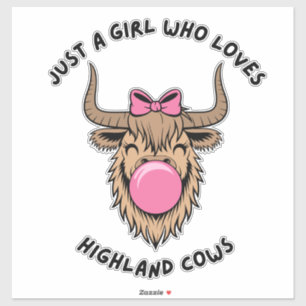 Gewoon een meisje dat van Highland-runderen houdt  Sticker