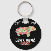 Gewoon een meisje dat van Hippos Floral Hippopotam