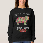 Gewoon een meisje dat van Hippos Floral Hippopotam Trui (Voorkant)