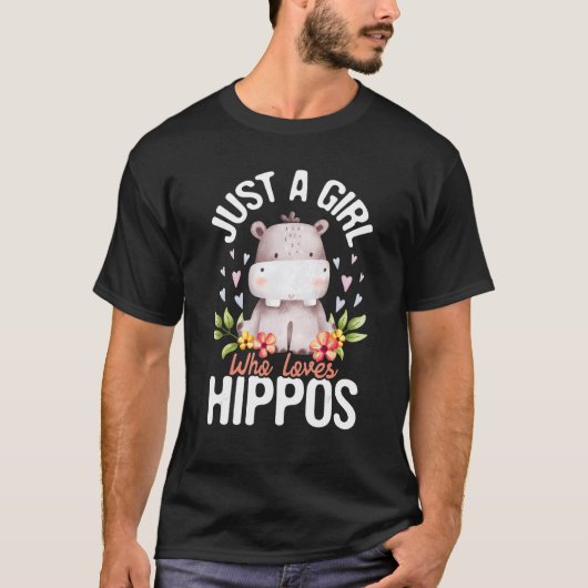 Gewoon een meisje dat van Hippos Hippopotamus Hipp T-shirt (Voorkant)