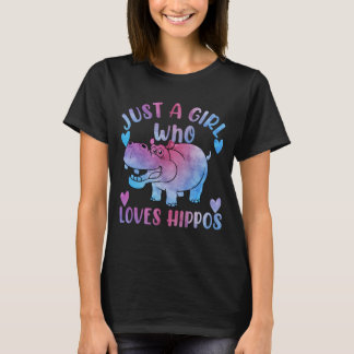 Gewoon een meisje dat van Hippos Hippopotamus Love T-shirt
