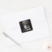 Gewoon een meisje dat van Hippos houdt, Hippo Vierkante Sticker (Envelop)