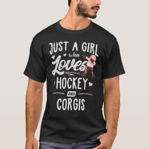 Gewoon Een Meisje Dat Van Hockey En Corgi's Houdt T-shirt