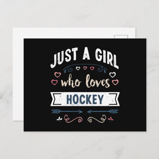 Gewoon een meisje dat van Hockey Funny Gifts houdt Briefkaart (Voorkant / Achterkant)