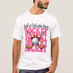 Gewoon een meisje dat van hockey houdt Coquette st T-shirt
