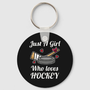 Gewoon een meisje dat van hockey houdt, grappig ij sleutelhanger