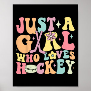 Gewoon een meisje dat van hockey houdt Groovy hock Poster