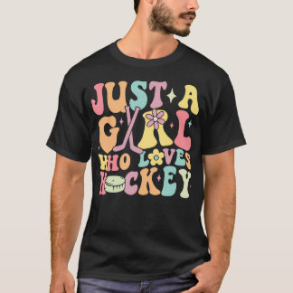 Gewoon Een Meisje Dat Van Hockey Houdt Groovy Hock T-shirt