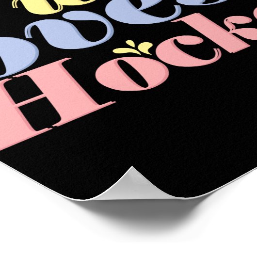 Gewoon een meisje dat van Hockey houdt Poster (Hoek)