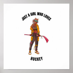 gewoon een meisje dat van hockey houdt poster