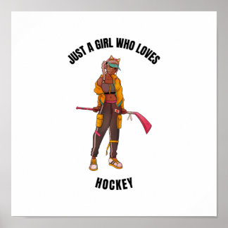 gewoon een meisje dat van hockey houdt poster