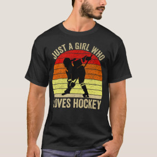 Gewoon een meisje dat van Hockey Ice Hockey Girl h T-shirt