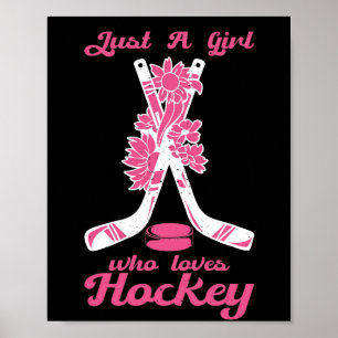 Gewoon een meisje dat van Hockey Stick Puck Sport  Poster