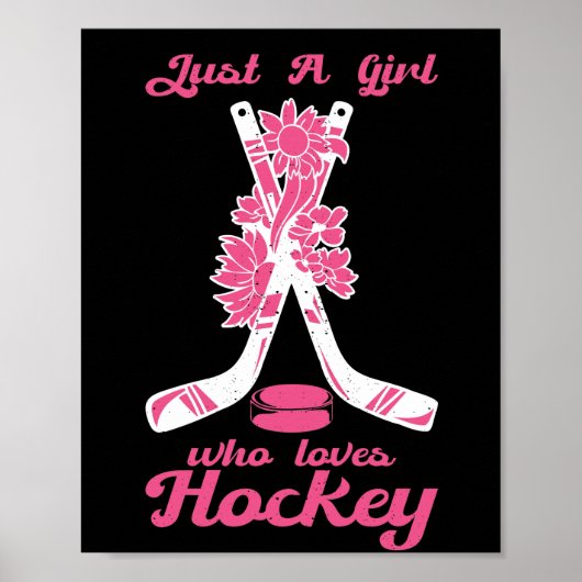 Gewoon een meisje dat van Hockey Stick Puck Sport  Poster (Voorkant)