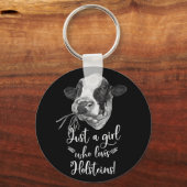 Gewoon een meisje dat van Holstein houdt, Koeien Sleutelhanger (Voorkant)