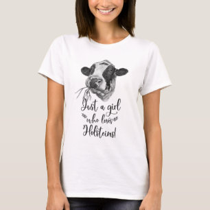 Gewoon een meisje dat van Holstein houdt koeien T- T-shirt