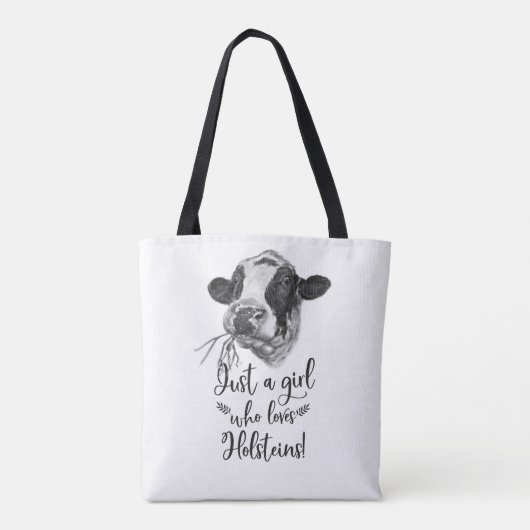 Gewoon een meisje dat van Holstein koeien houdt Tote Bag (Achterkant)
