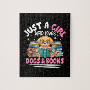 Gewoon een meisje dat van honden en boeken lezen h legpuzzel