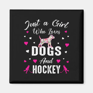 Gewoon een meisje dat van honden en ijshockey houd magneet