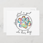 Gewoon een meisje dat van Honden houdt Briefkaart (Voorkant / Achterkant)