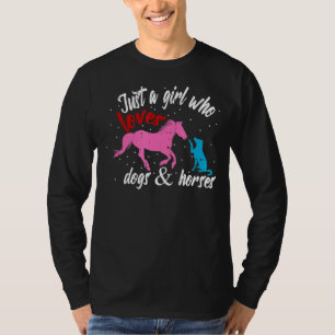 Gewoon een meisje dat van Honden houdt en Paardens T-shirt