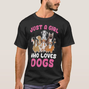 Gewoon een meisje dat van honden houdt - Grappig P T-shirt