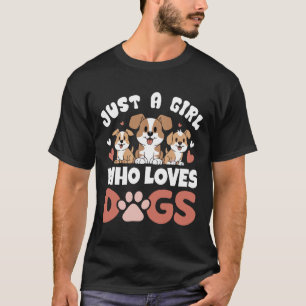 Gewoon een meisje dat van honden houdt - Grappig p T-shirt