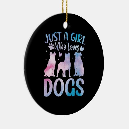 Gewoon een meisje dat van honden houdt keramisch ornament (Rechts)