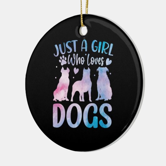 Gewoon een meisje dat van honden houdt keramisch ornament (Links)