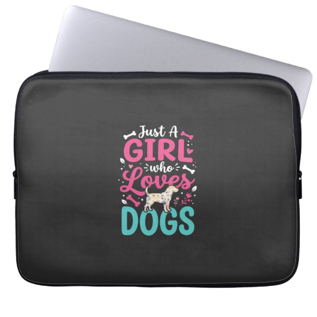 Gewoon Een Meisje Dat Van Honden Houdt Laptop Sleeve (Voorkant)