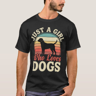 Gewoon een meisje dat van honden houdt Retro honde T-shirt