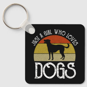 Gewoon Een Meisje Dat Van Honden Houdt Sleutelhanger