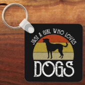 Gewoon Een Meisje Dat Van Honden Houdt Sleutelhanger (Voorkant)