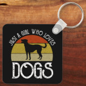 Gewoon Een Meisje Dat Van Honden Houdt Sleutelhanger (Achterkant)