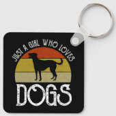 Gewoon Een Meisje Dat Van Honden Houdt Sleutelhanger (Achterkant)