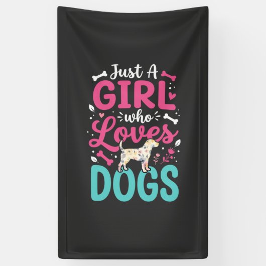 Gewoon Een Meisje Dat Van Honden Houdt Spandoek (Verticaal)