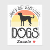 Gewoon Een Meisje Dat Van Honden Houdt Sticker (Vel)