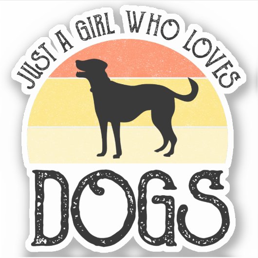 Gewoon Een Meisje Dat Van Honden Houdt Sticker (Voorkant)