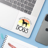 Gewoon Een Meisje Dat Van Honden Houdt Sticker (Laptop met iPhone)