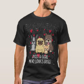 gewoon een meisje dat van honden houdt t-shirt (Voorkant)