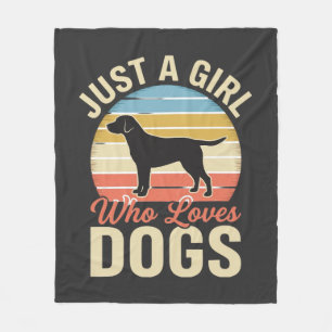 Gewoon een meisje dat van honden houdt vintage hon fleece deken