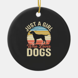 Gewoon een meisje dat van honden houdt vintage hon keramisch ornament