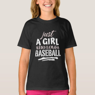 gewoon een meisje dat van honkbal houdt t-shirt