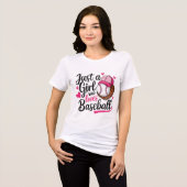 Gewoon een meisje dat van honkbal houdt Tri-Blend shirt (Voorkant volledig)