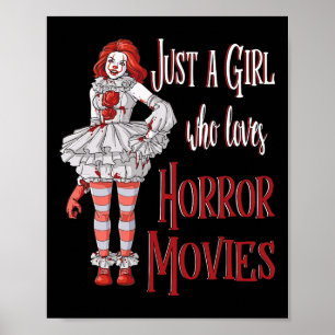 Gewoon een meisje dat van Horror Movies Clown Hout Poster