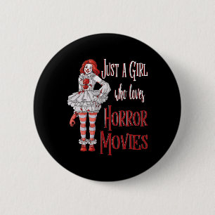 Gewoon een meisje dat van Horror Movies Clown Hout Ronde Button 5,7 Cm