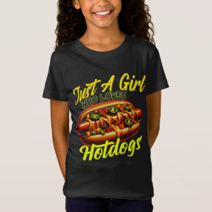 Gewoon een meisje dat van hotdogs houdt t-shirt