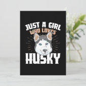 Gewoon Een Meisje Dat Van Husky Houdt Kaart (Staand voorkant)
