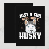 Gewoon Een Meisje Dat Van Husky Houdt Kaart (Voorkant / Achterkant)